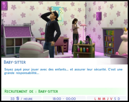 4 sims 4 carriere temps partiel adolescent ado baby sitter