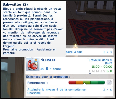 10 sims 4 carriere temps partiel adolescent ado baby sitter echelon 2 nounou