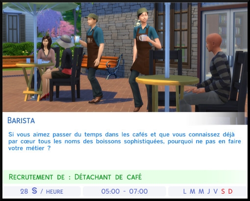 12 sims 4 carriere temps partiel adolescent ado barista