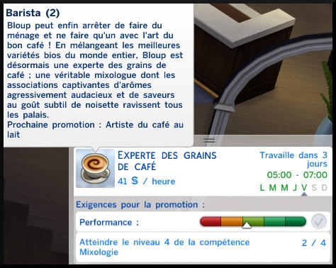 17 sims 4 carriere temps partiel adolescent ado barista echelon 2 expert en grain de cafe