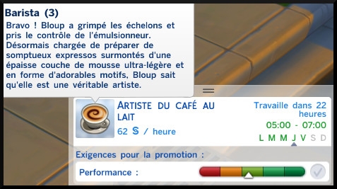 18 sims 4 carriere temps partiel adolescent ado barista echelon 3 artiste du cafe au lait