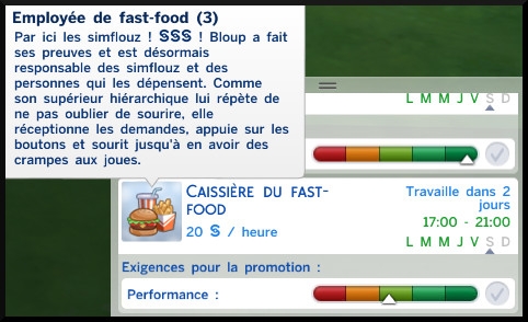 33 sims 4 carriere temps partiel adolescent ado employé de fast food echelon 3 caissier de fast food