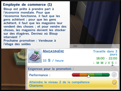 37 sims 4 carriere temps partiel adolescent ado employé de commerce echelon 1 magasinier