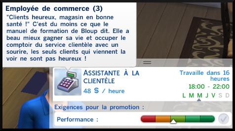 39 sims 4 carriere temps partiel adolescent ado employé de commerce echelon 3 assistant à la clientele