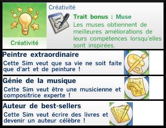 9 Sims 4 nouveautes generalites aspiration creativite