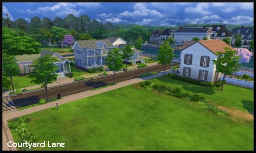 15 sims 4 ville monde willow creek courtyard lane quartier vue