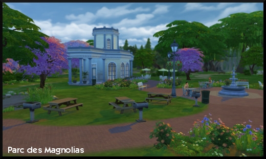 37 sims 4 ville monde willow creek parc des magnolias vue