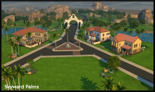 55 sims 4 ville monde oasis spring  skyward palm vue