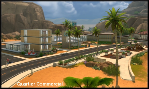 67 sims 4 ville monde oasis spring quartier commercial communautaire vue