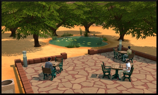 75 sims 4 ville monde oasis spring desert bloom park lac