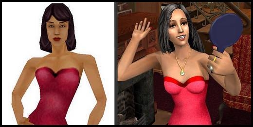 sims 2 3D sonia gothik comparaison Sims 1