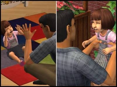 sims 2 bambin jeu rire famille petit