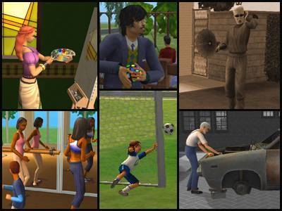 sims 2 quartier libre loisirs jeux sports creativite passions centres d'intérêt