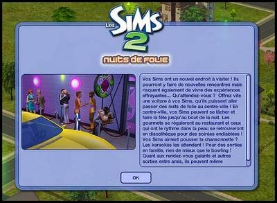 sims 2 nuit de folie présentation centre ville