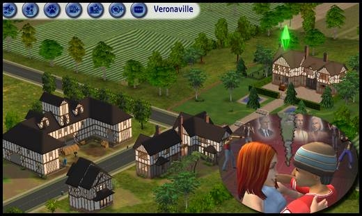 sims 2 quartier veronaville maisons colombages roméo juliette amour famille capp monty