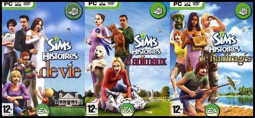 sims histoires de vie d'animaux de naufragés couvertures boîtiers jeu vidéo