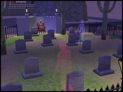 zarbville sims 2 olivia chimère cimetière fantômes nuit rôdent