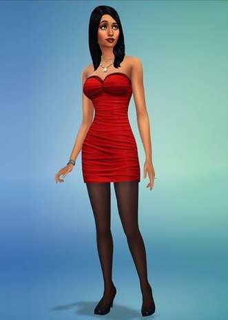 31 sims 4 sonia gothik pose en pied robe rouge