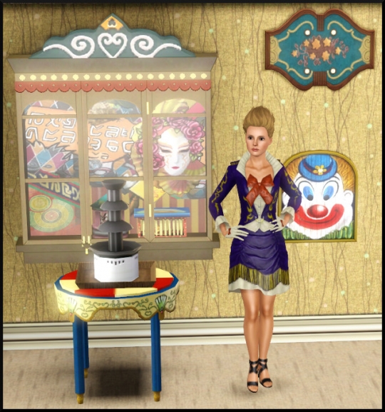 20 sims 3 store cirque celebration objets décoration murale fontaine chocolat gueridon