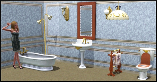 10 sims 3 store conte de fée salle de bain baignoire toilettes évier miroir porte serviette lampes