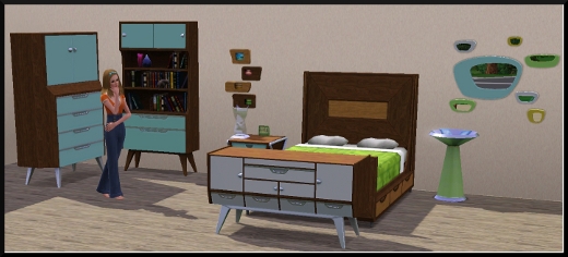 sims 3 store chambre moderne des fifties lit commode miroir