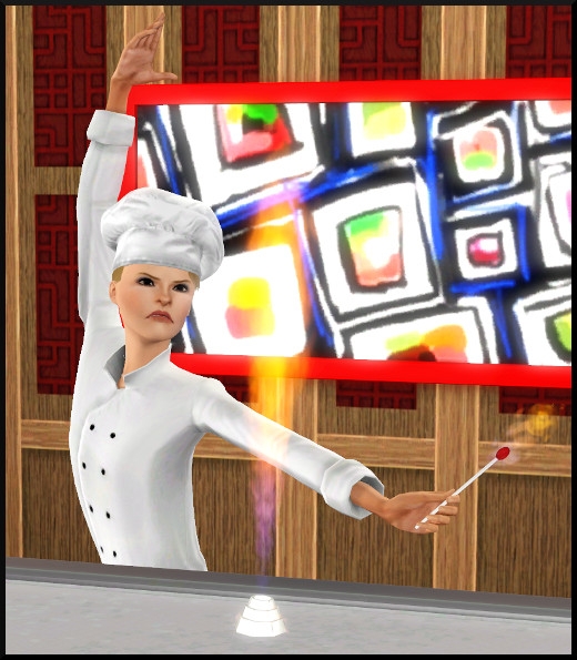 16  sims 3 store Salle à manger d'inspiration japonaise Itadakimasu !  Teppanyaki Chun et cie volcan oignon