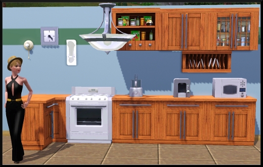 Sims 3 Store Série Labaie Cuisine cuisinière micro onde machine à boisson chaude plan de travail