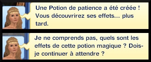 21 sims 3 store plus de magie Chaudron magique du seigneur Vladimir message potion de patience