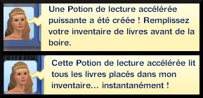 28 sims 3 store plus de magie Chaudron magique du seigneur Vladimir message potion lecture acceleree