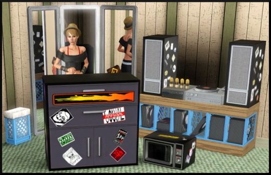 2 sims 3 store 100 punk chambre chaine hifi