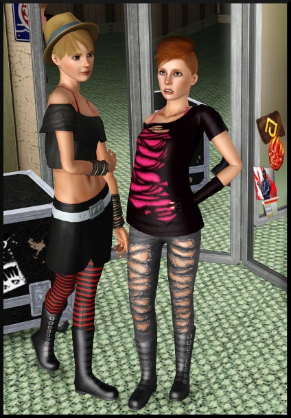 8 sims 3 store 100 punk tenues adolescente femme adulte dechire