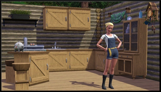 2 Sims 3 Store Cuisine et salle à manger Rustique à l'ancienne ensemble