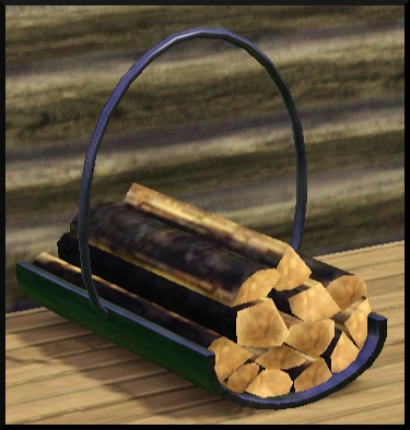10 Sims 3 Store Rustique à l'ancienne Bois de chauffage Feu ardent