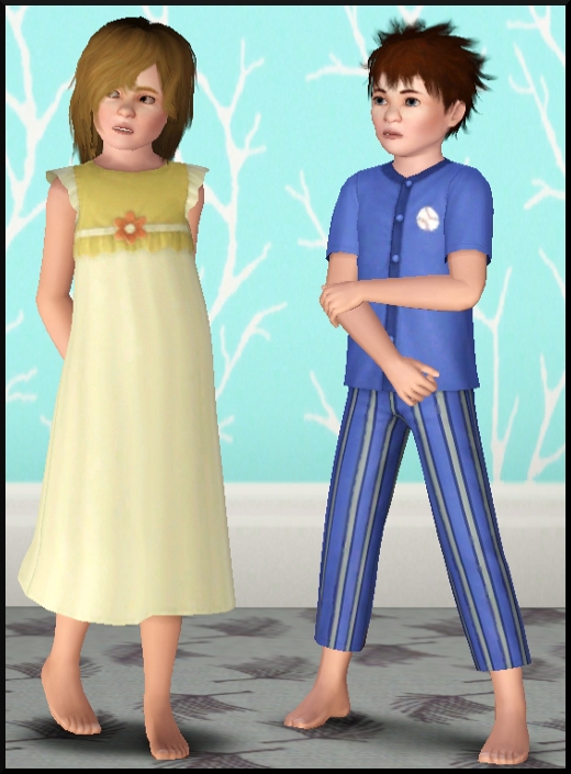 9 sims 3 store vetement enfants luxe vetement pyjama fleur de nuit pyjama joueur miniature