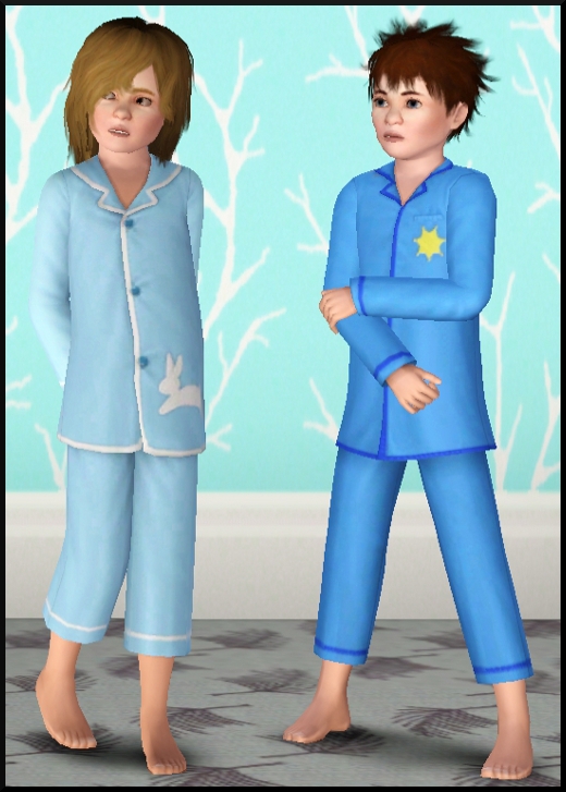 11 sims 3 store vetement enfants luxe vetement pyjama shérif pyjama lapin de la lune