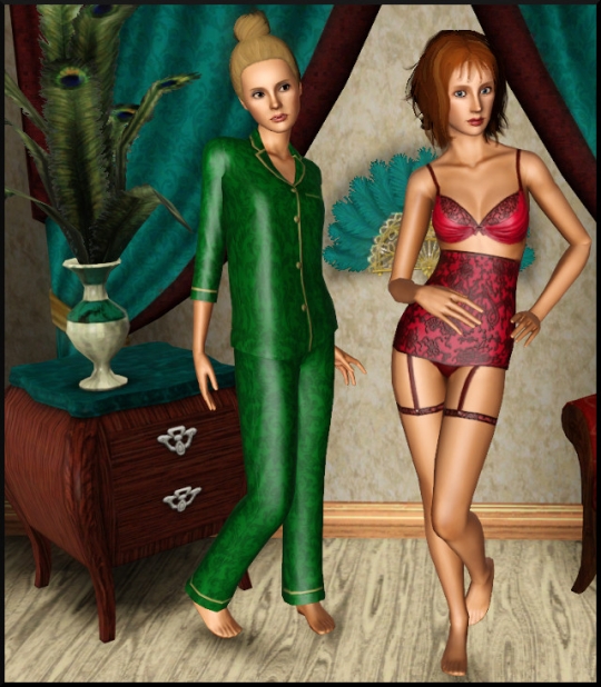 3 sims 3 store vie de plaisir vetement interieur luxe pyajama porte jarretelle corset femme