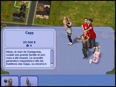 sims 2 veronaville boîte à familles cunegonde et alban capp et leurs enfants miranda alberto desdemone ariel