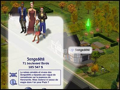 sims 2 veronaville famille songedété présentation vue du quartier