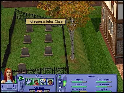 sims 2 veronaville manoir capp cimetière tombe jules césar ancêtres capp