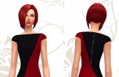 Robe rouge et noir avec fermeture eclair simple