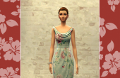 Robe drapée blanche fleurs roses et pois