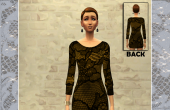 Robe noire er dorée manches 3/4 femme