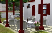 Vue rapprochée - pergola derrière la maison