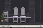 Poesia carrelage Gris réalisé avec 3 Designs: 1 Uni et 2 motifs