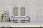 Poesia Carrelage Beige réalisé avec 2 Designs: 1 Uni et 1 motif