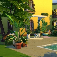 L'hacienda vue du jardin arrière 2