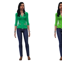 Pull fleurianne vert clair et vert foncé