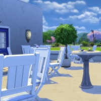 la elasa restaurant grec cour vue vers l'extérieur