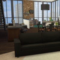 Penthouse l'Indus pièce à  vivre vue salon