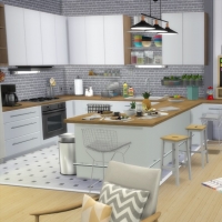 Appartement scandinave - cuisine et salle à  manger